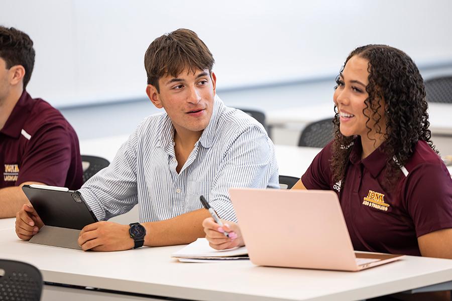Students work together in a data literacy workshop.