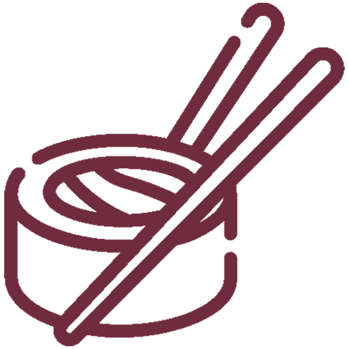 Sushi icon maroon.